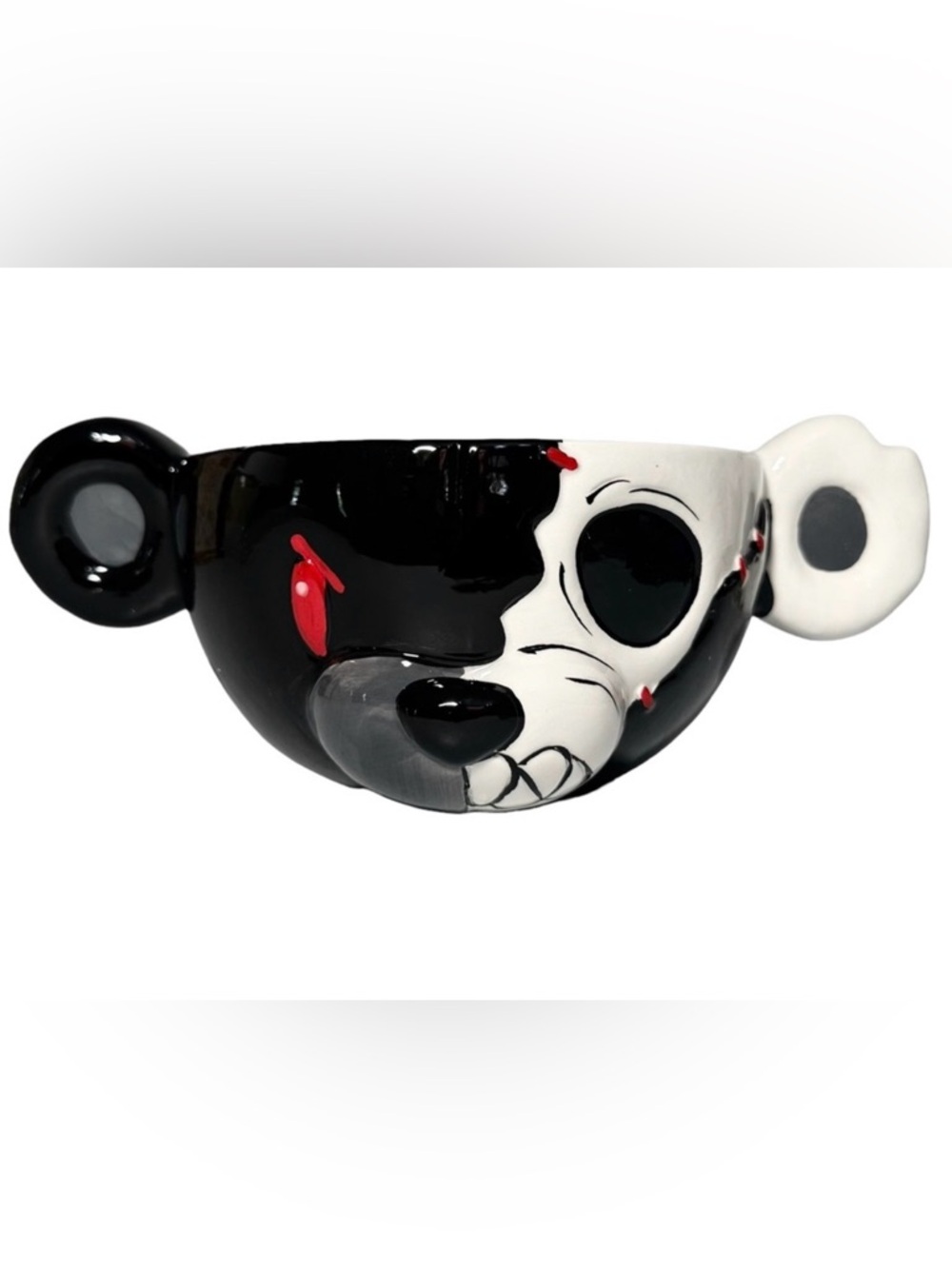 Killstar Bowl 20 oz Zombie Teddy Ceramic Black Handles